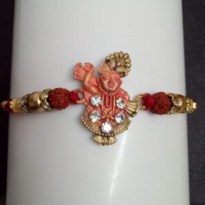 Krishna Rakhi with Rudraksh & Beads