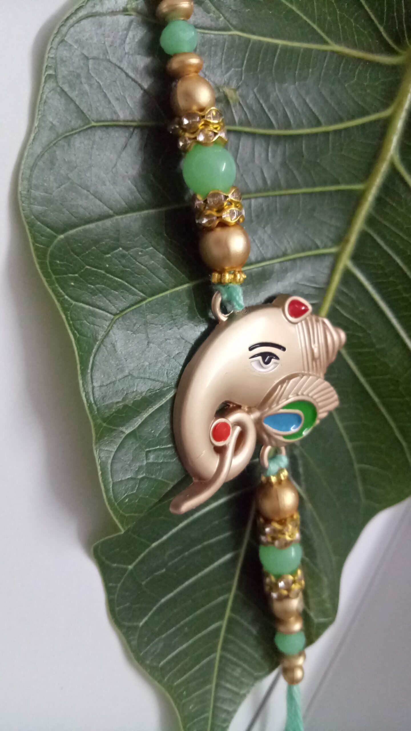 Ganesha Rakhi with Beads - Image 5