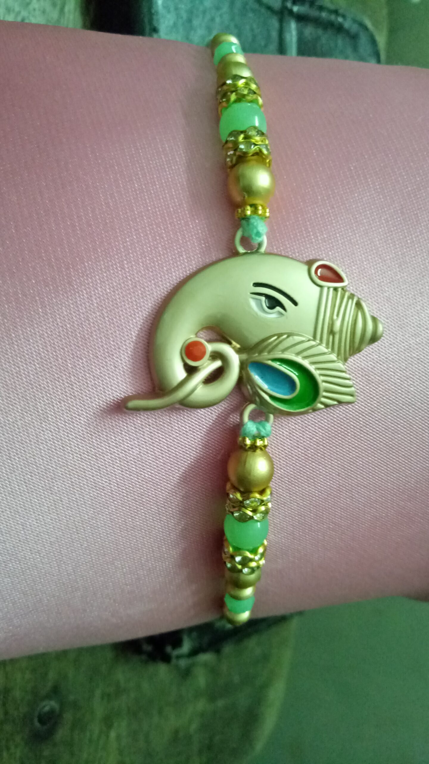 Ganesha Rakhi with Beads - Image 3