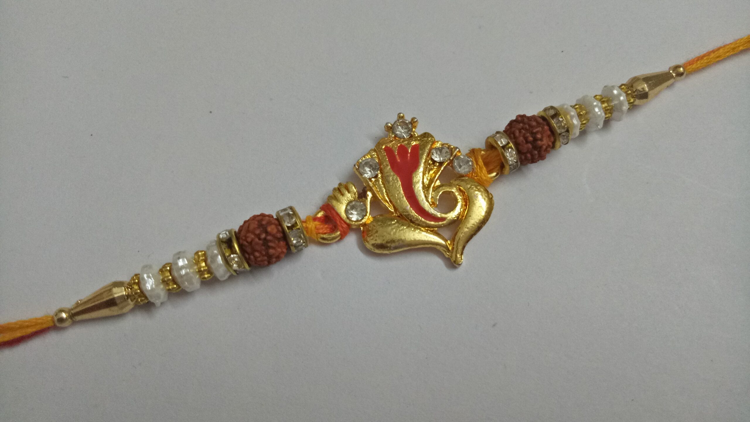 Metallic Ganesha Rakhi - Image 4